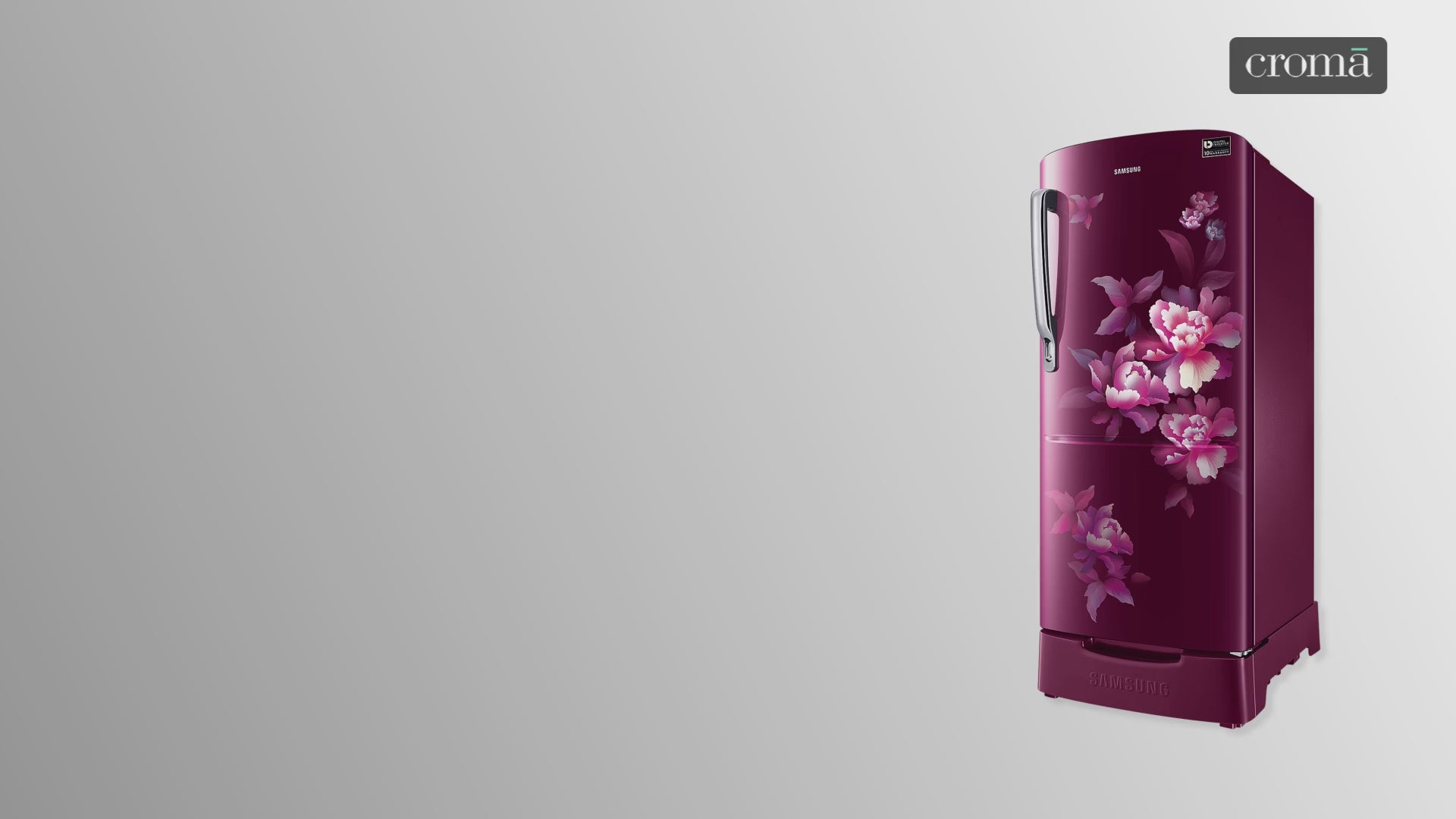 SAMSUNG Stylish Grande 183 Litres 5 Star Direct Cool Single Door Refrigerator with Anti Bacterial Gasket (RR20D2825HN/NL, Himalaya Poppy Red)