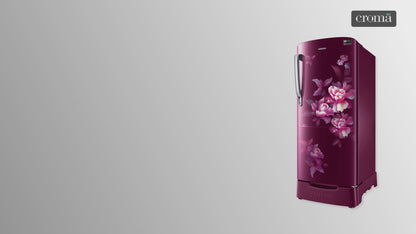 SAMSUNG Stylish Grande 183 Litres 5 Star Direct Cool Single Door Refrigerator with Anti Bacterial Gasket (RR20D2825HN/NL, Himalaya Poppy Red)