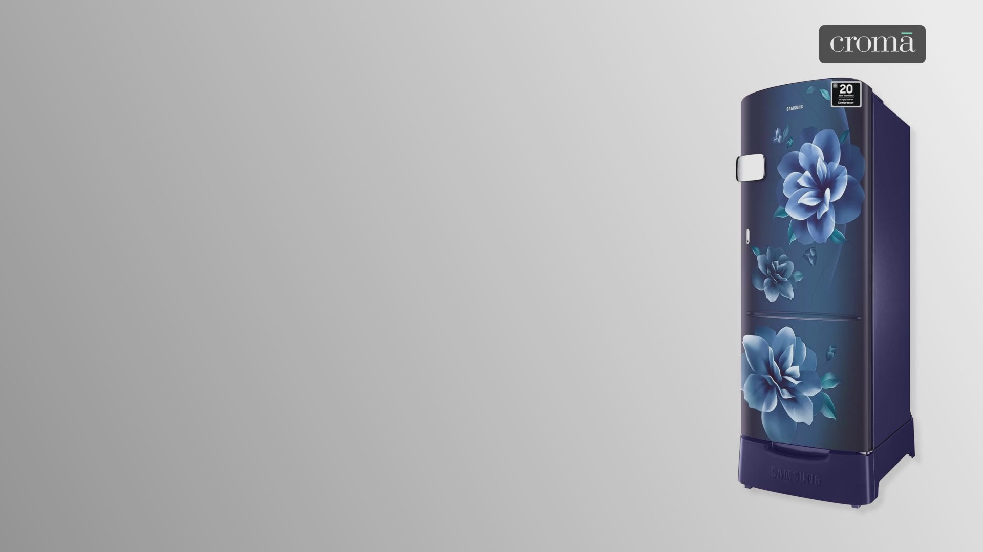 SAMSUNG Stylish Grande 223 Litres3 Star Direct Cool Single Door Refrigerator with Anti Bacterial Gasket (RR24D2Z23CU/NL, Camellia Blue)