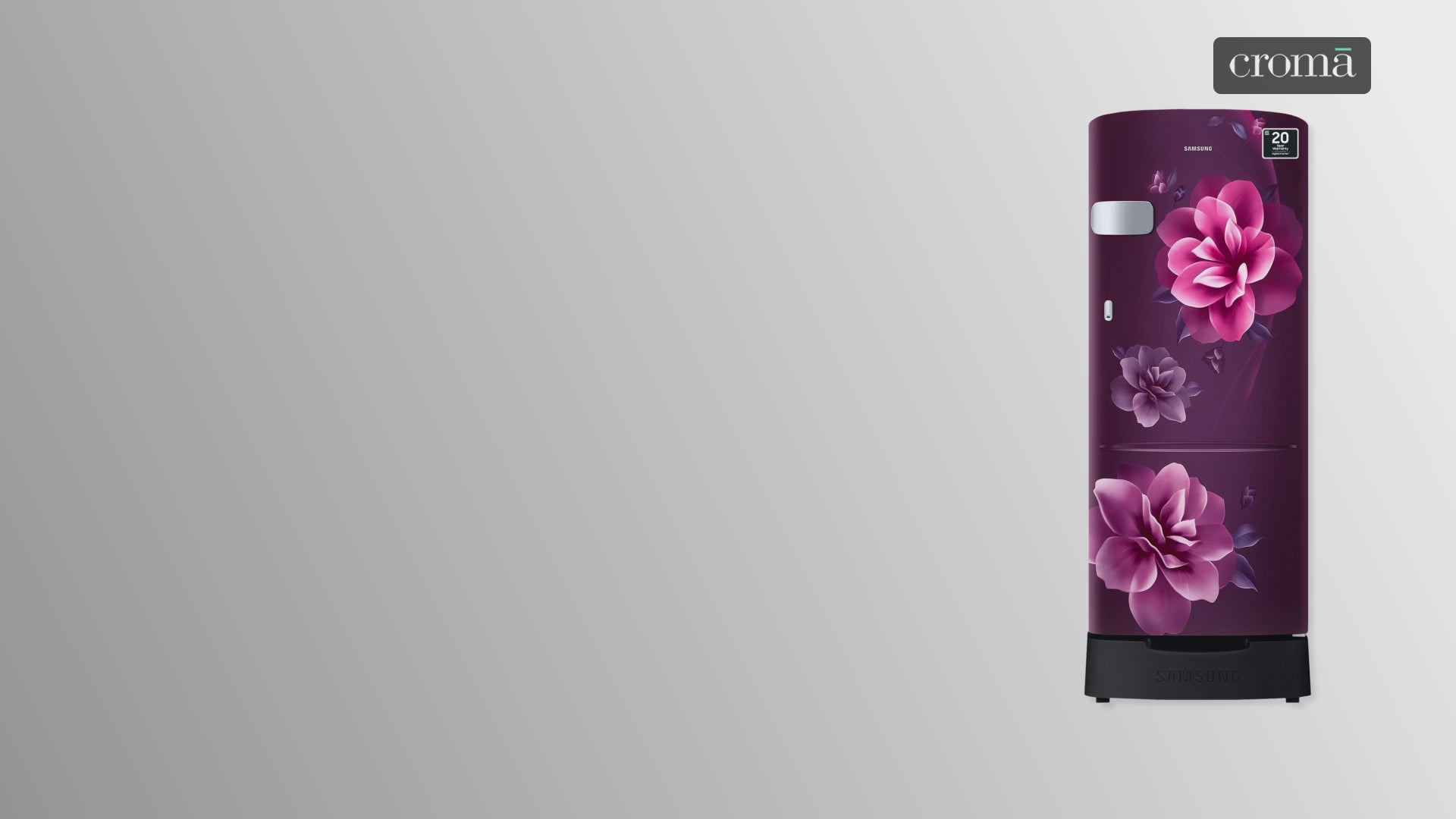 SAMSUNG Stylish Grande 223 Litres3 Star Direct Cool Single Door Refrigerator with Base Stand Drawer (RR24C2Z23CR/NL, Camellia Purple)