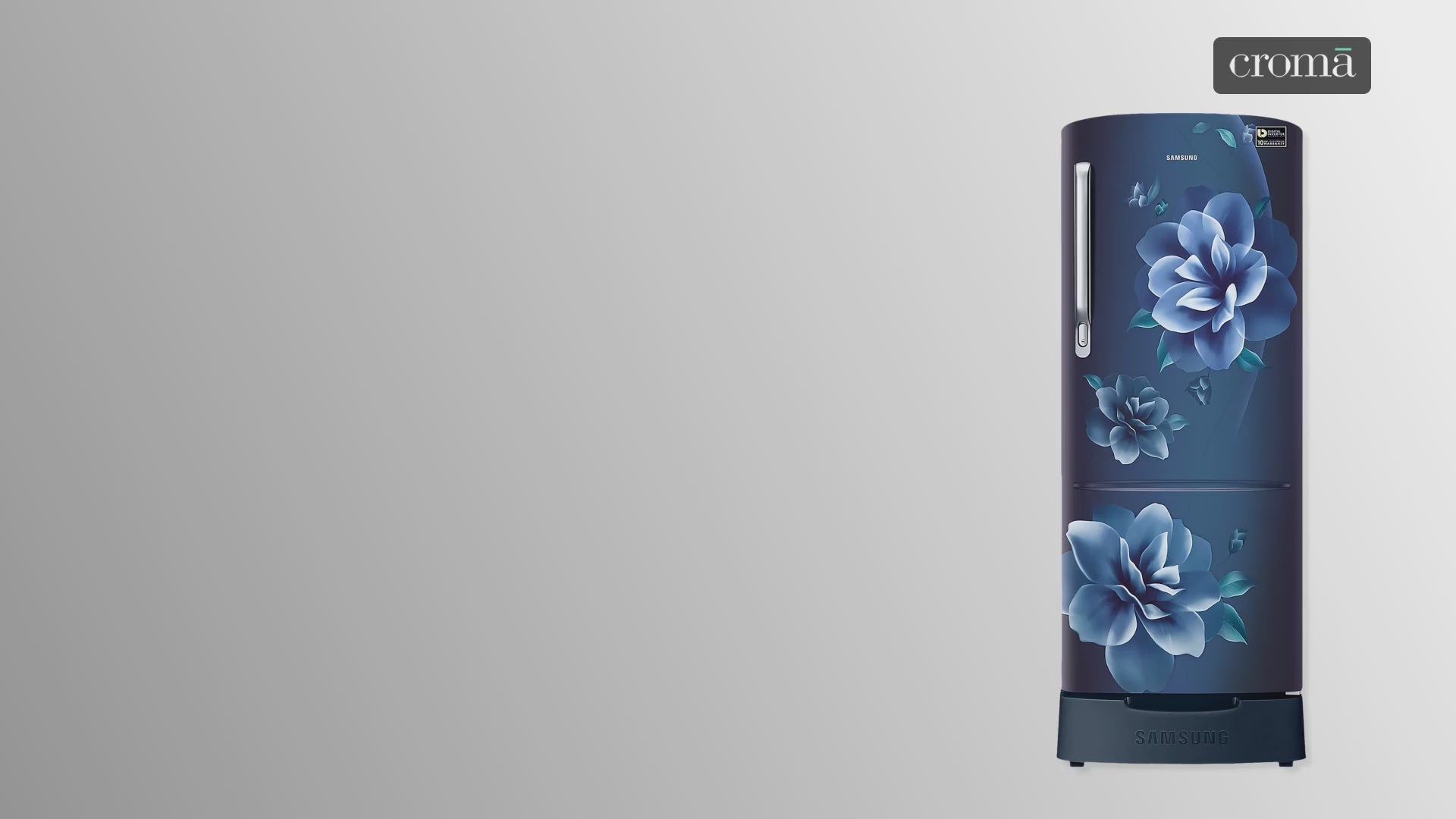 SAMSUNG Stylish Grande 223 Litres3 Star Direct Cool Single Door Refrigerator with Base Stand Drawer (RR24C2823CU/NL, Camellia Blue)