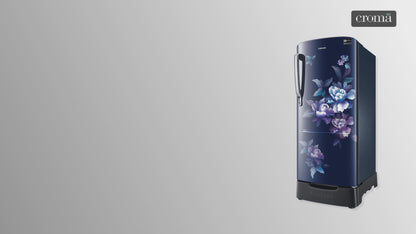 SAMSUNG Stylish Grande 183 Litres 5 Star Direct Cool Single Door Refrigerator with Anti Bacterial Gasket (RR20D2825HV/NL, Blue Arctic)