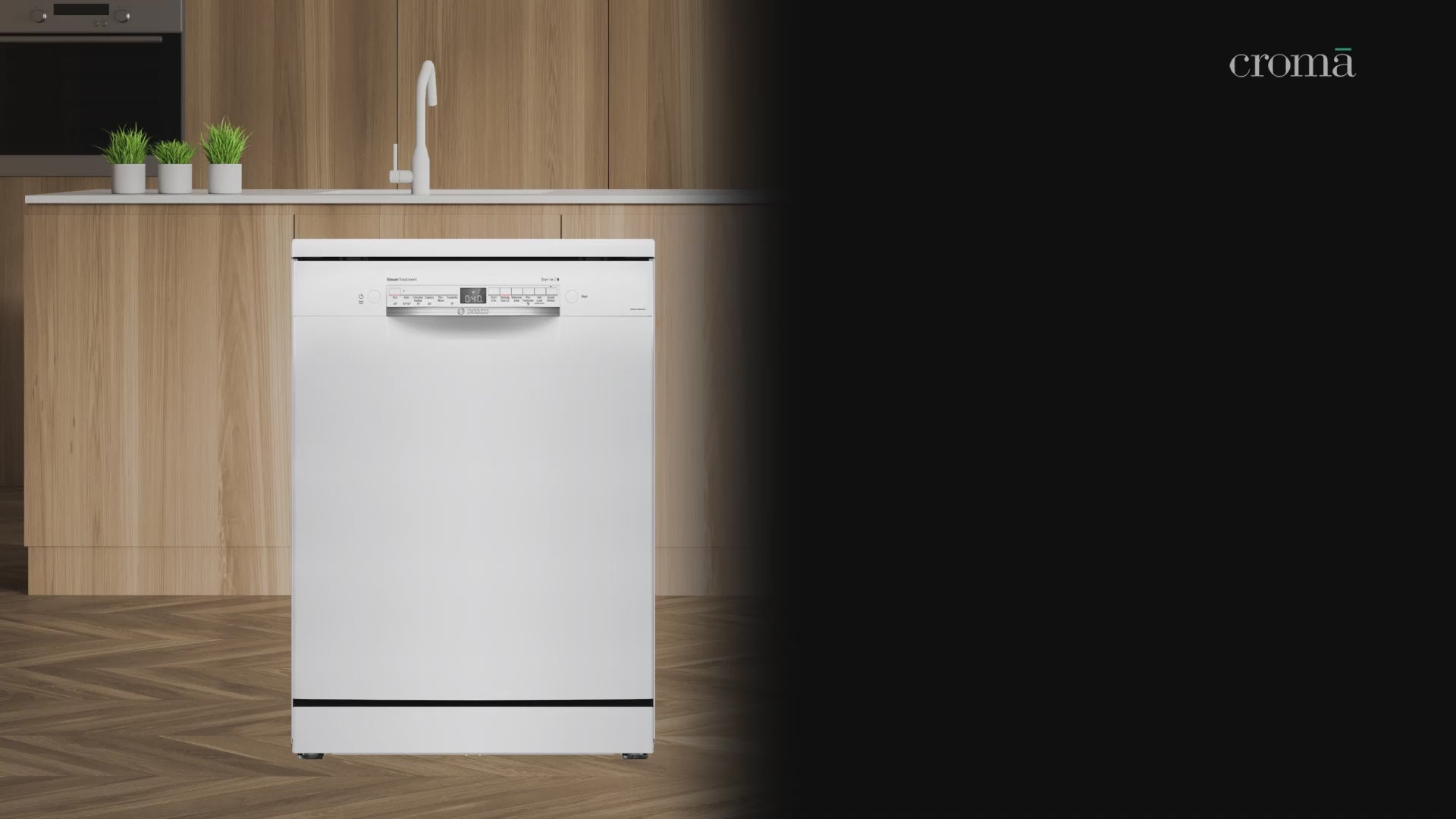 BOSCH Series 6 14 Place Settings Free Standing Dishwasher with Glass Protection Technology (No Pre-rinse Required, White)