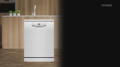 BOSCH Series 6 14 Place Settings Free Standing Dishwasher with Glass Protection Technology (No Pre-rinse Required, White)