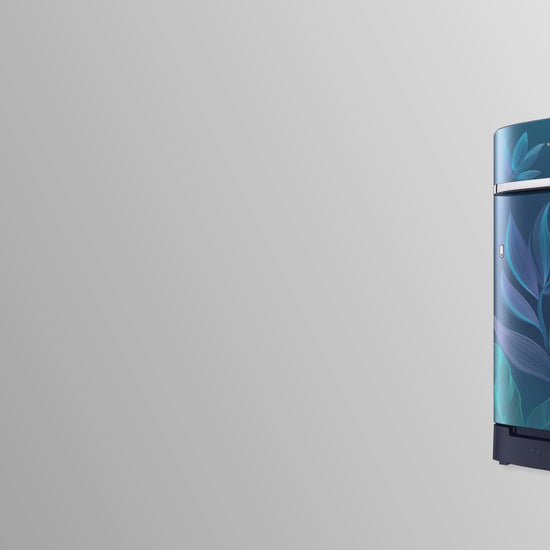 SAMSUNG Horizontal Curve 215 Litres 5 Star Direct Cool Single Door Refrigerator with Anti Bacterial Gasket (RR23D2H359U/HL, Paradise Bloom Blue)