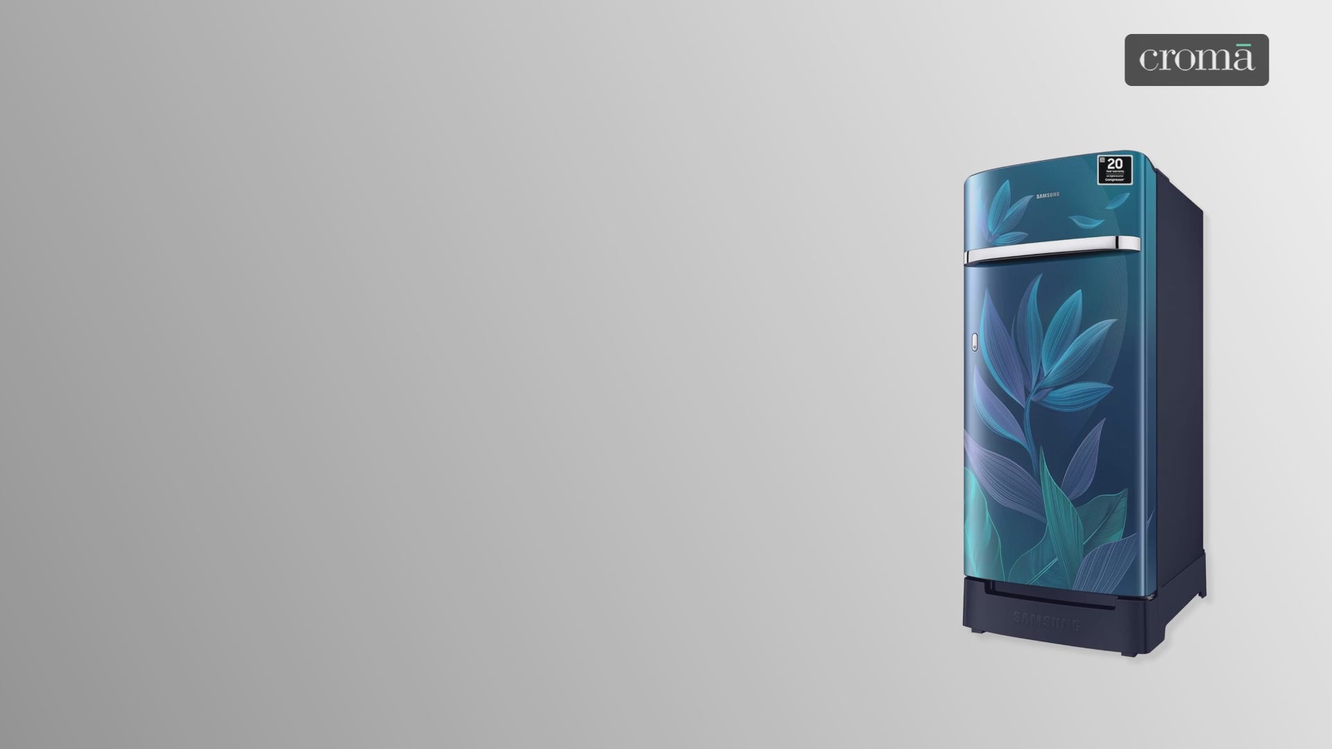 SAMSUNG Horizontal Curve 215 Litres 5 Star Direct Cool Single Door Refrigerator with Anti Bacterial Gasket (RR23D2H359U/HL, Paradise Bloom Blue)