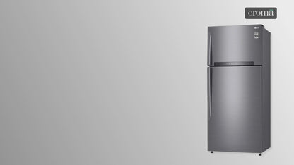 LG 506 Litres 1 Star Frost Free Double Door Refrigerator with Stabilizer Free Operation (GN-H702HLHM.APZQEBN, Platinum Silver)
