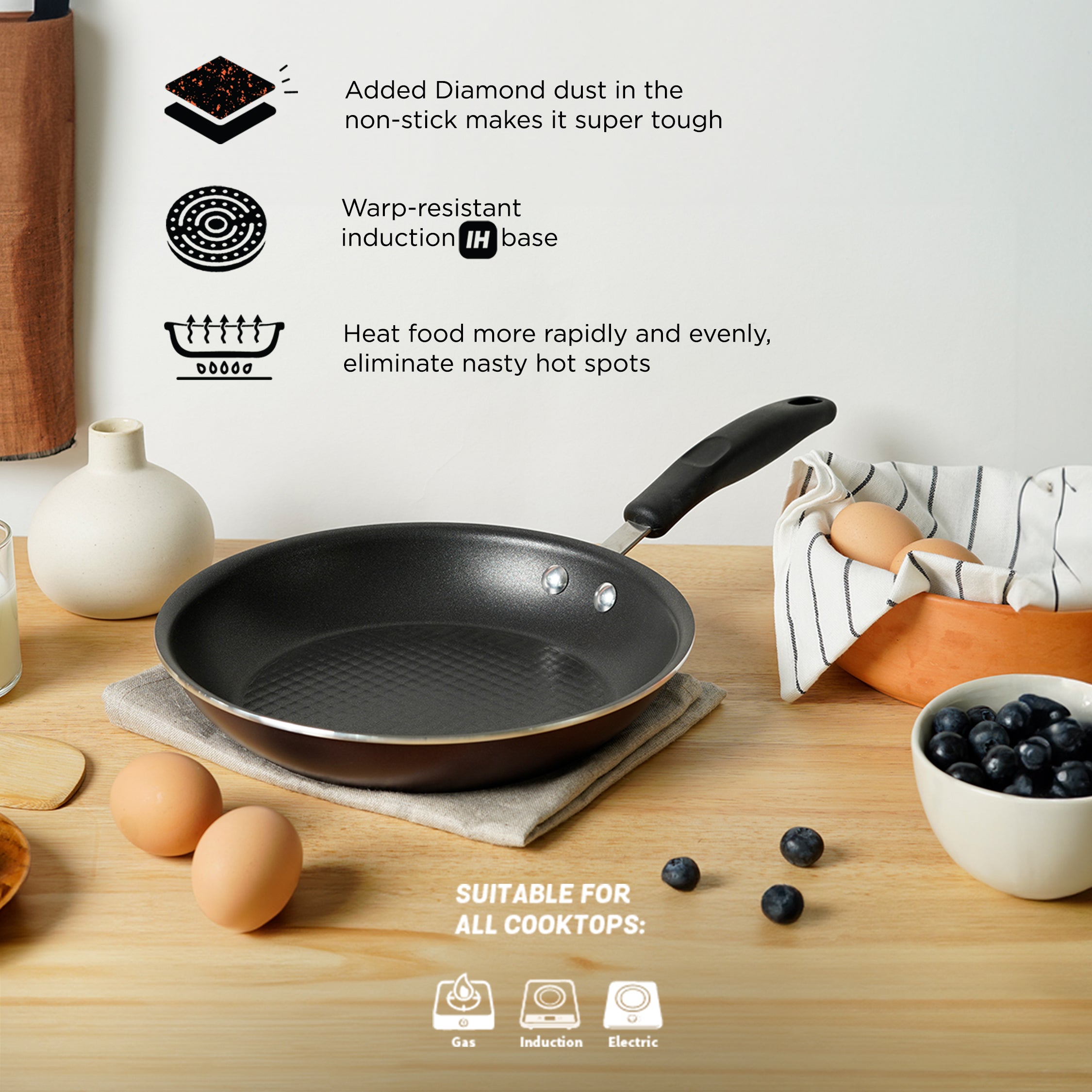 Meyer Merlot Non-Stick Open Frypan, 20cm