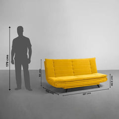 Foldable 3 Seater Sofa Bed