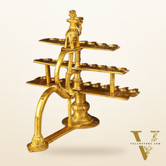 Pure Brass Aarti Diya with Multiple Wicks - Divine Illumination