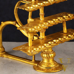 Pure Brass Aarti Diya with Multiple Wicks - Divine Illumination