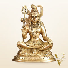 Pure Brass Aashirwaad Shiva Statue - 7.5 in Height