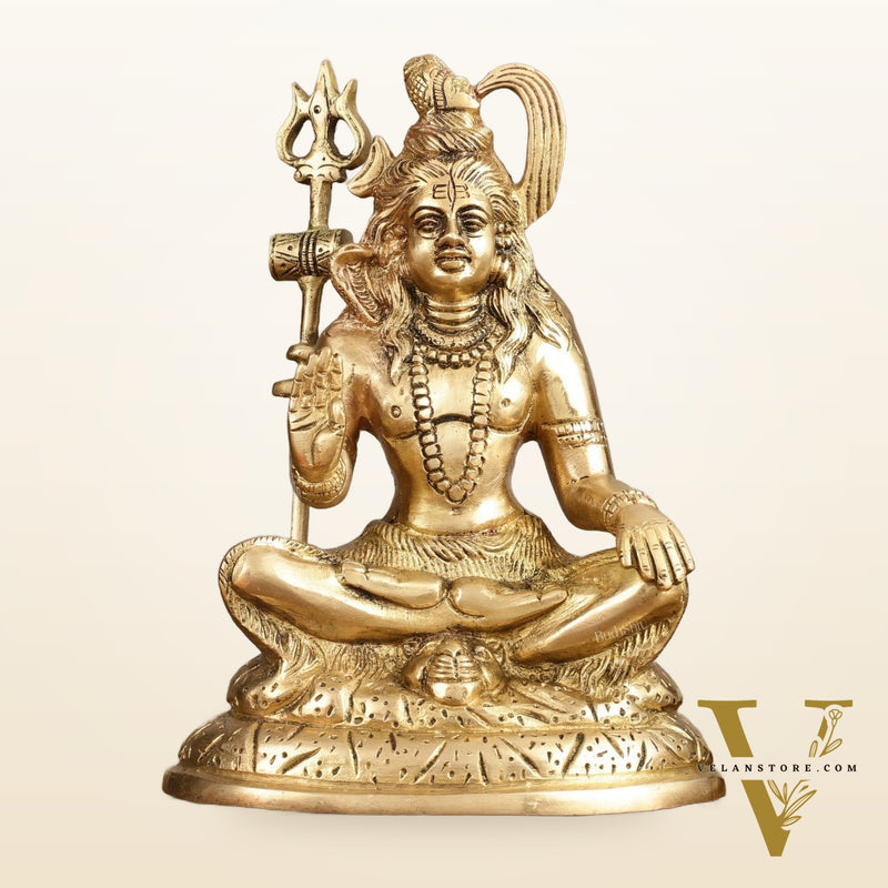 Pure Brass Aashirwaad Shiva Statue - 7.5 in Height
