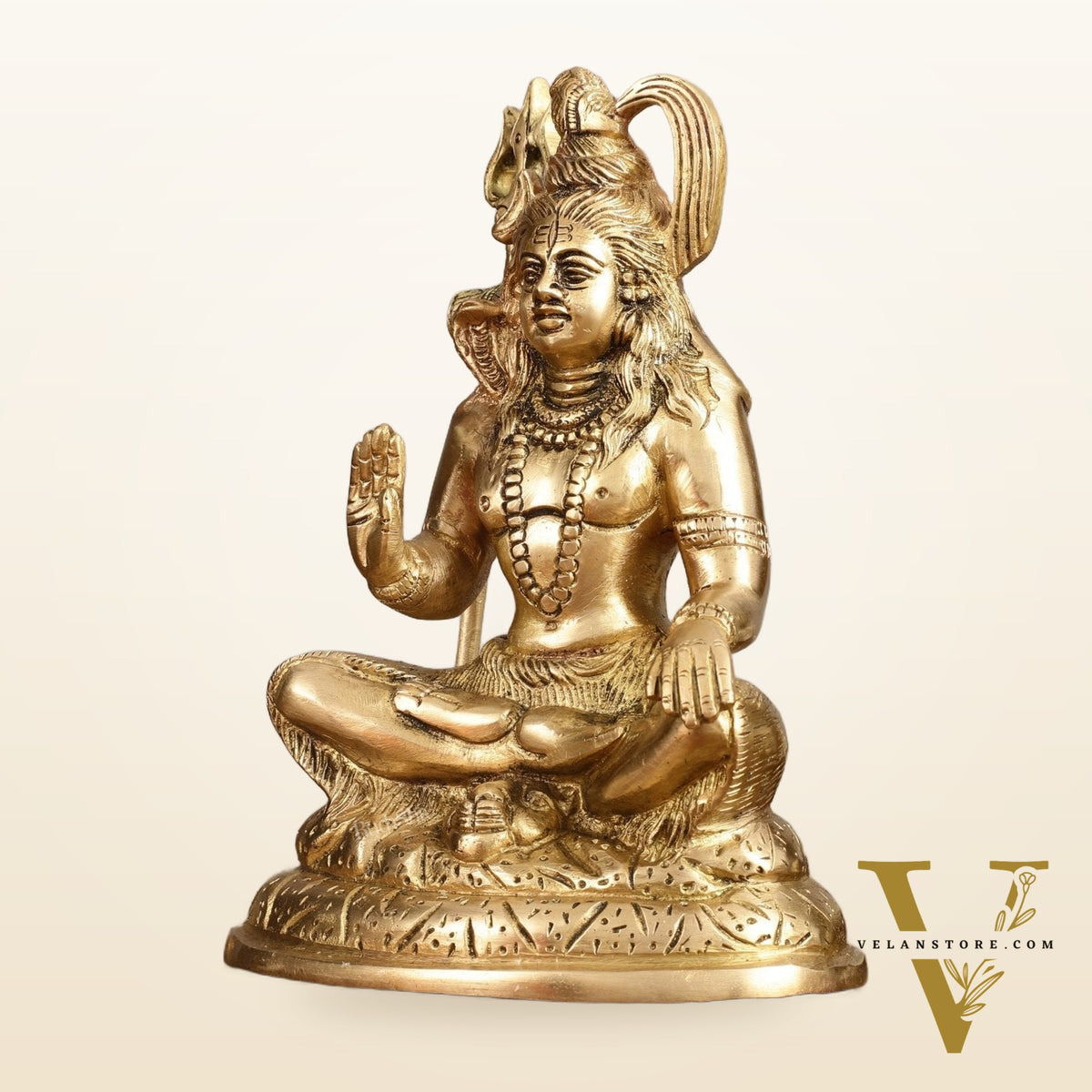 Pure Brass Aashirwaad Shiva Statue - 7.5 in Height
