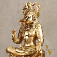 Pure Brass Aashirwaad Shiva Statue - 7.5 in Height