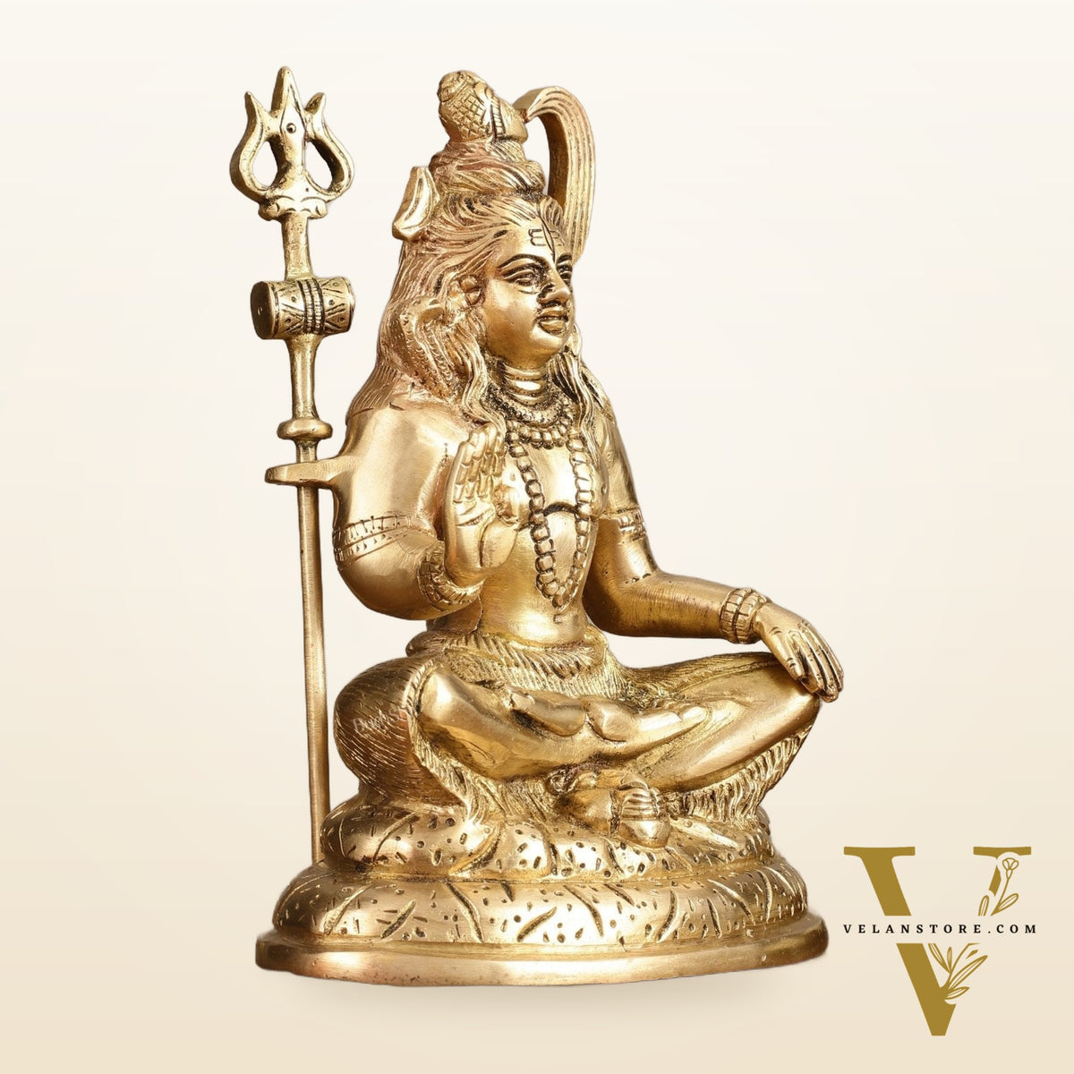 Pure Brass Aashirwaad Shiva Statue - 7.5 in Height