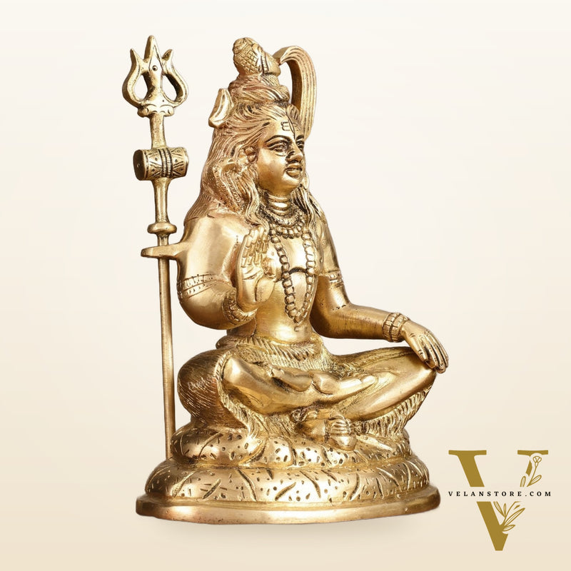 Pure Brass Aashirwaad Shiva Statue - 7.5 in Height