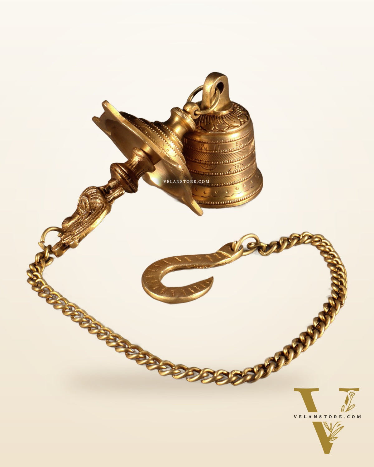 Pure Brass Annam Pakshi Hanging Oil Lamp with Bell
