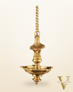 Pure Brass Annam Pakshi Peacock Hanging Oil Lamp Diya – Intricately Crafted