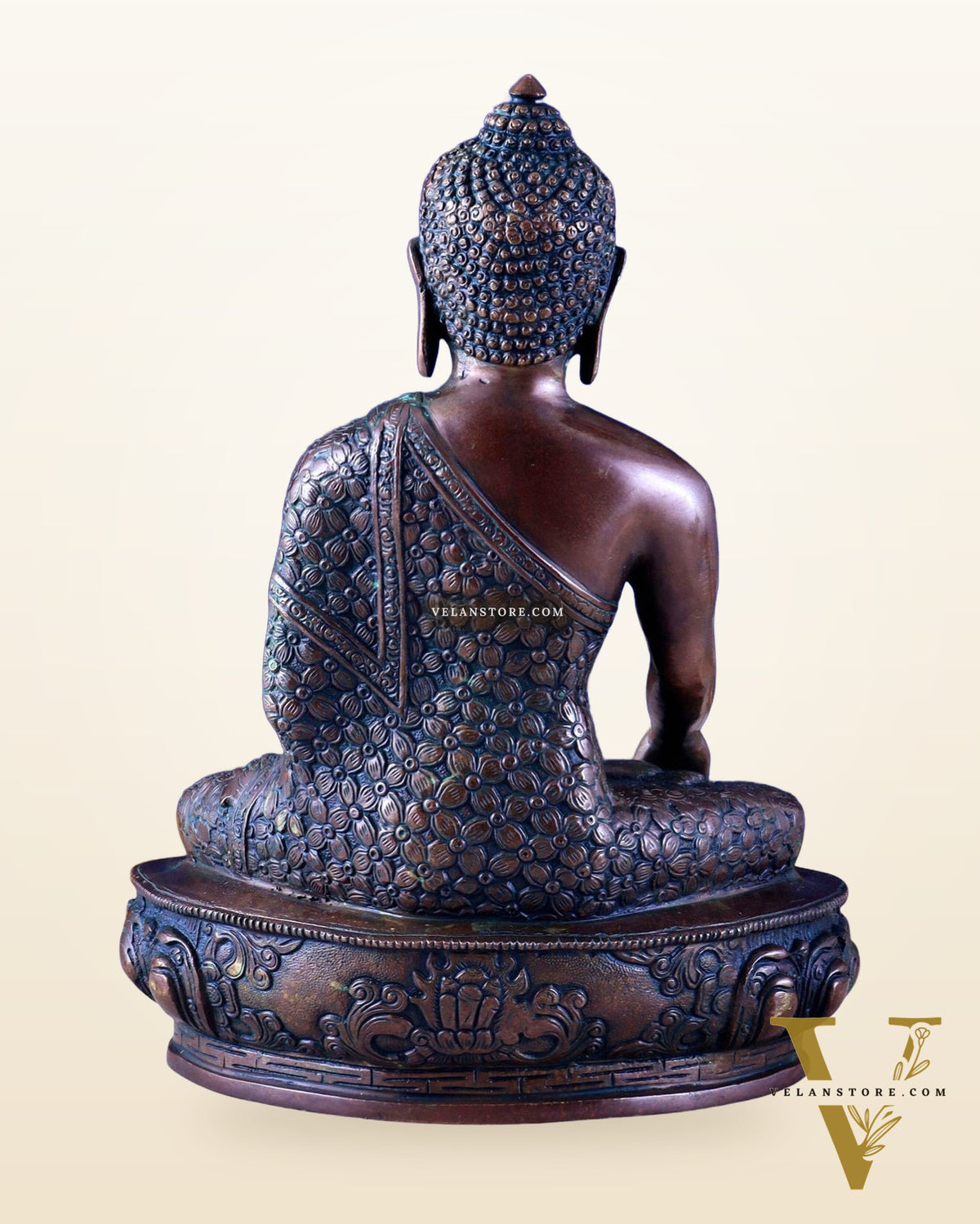 Pure Brass Antique Buddha bhoomisparsha mudra Statue - 13.5" Height