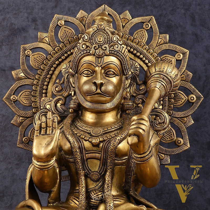 Pure Brass antique finish Lord Hanuman Statue - 18 inch