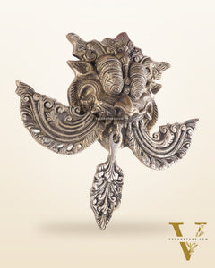 Pure Brass antique tone Kirtimukha Yali Wall Hanging - 11" Height