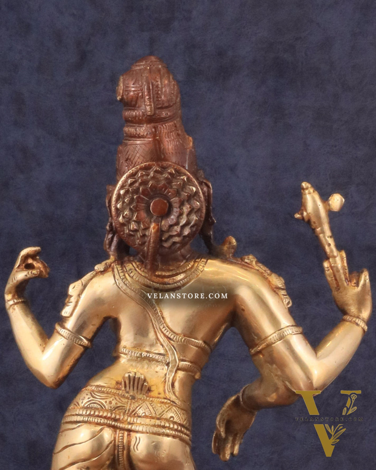 Pure Brass Ardhanarishwara Shiv Parvati Sculpture - 15.2 inch