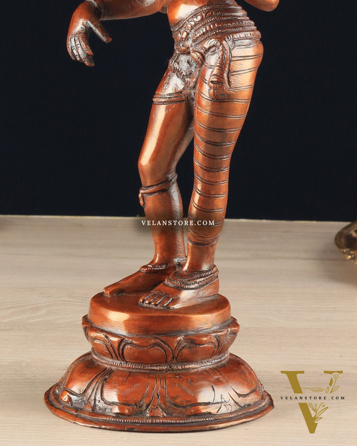 Pure Brass Ardhanarishwara Vintage dark red - 12.5 Inch