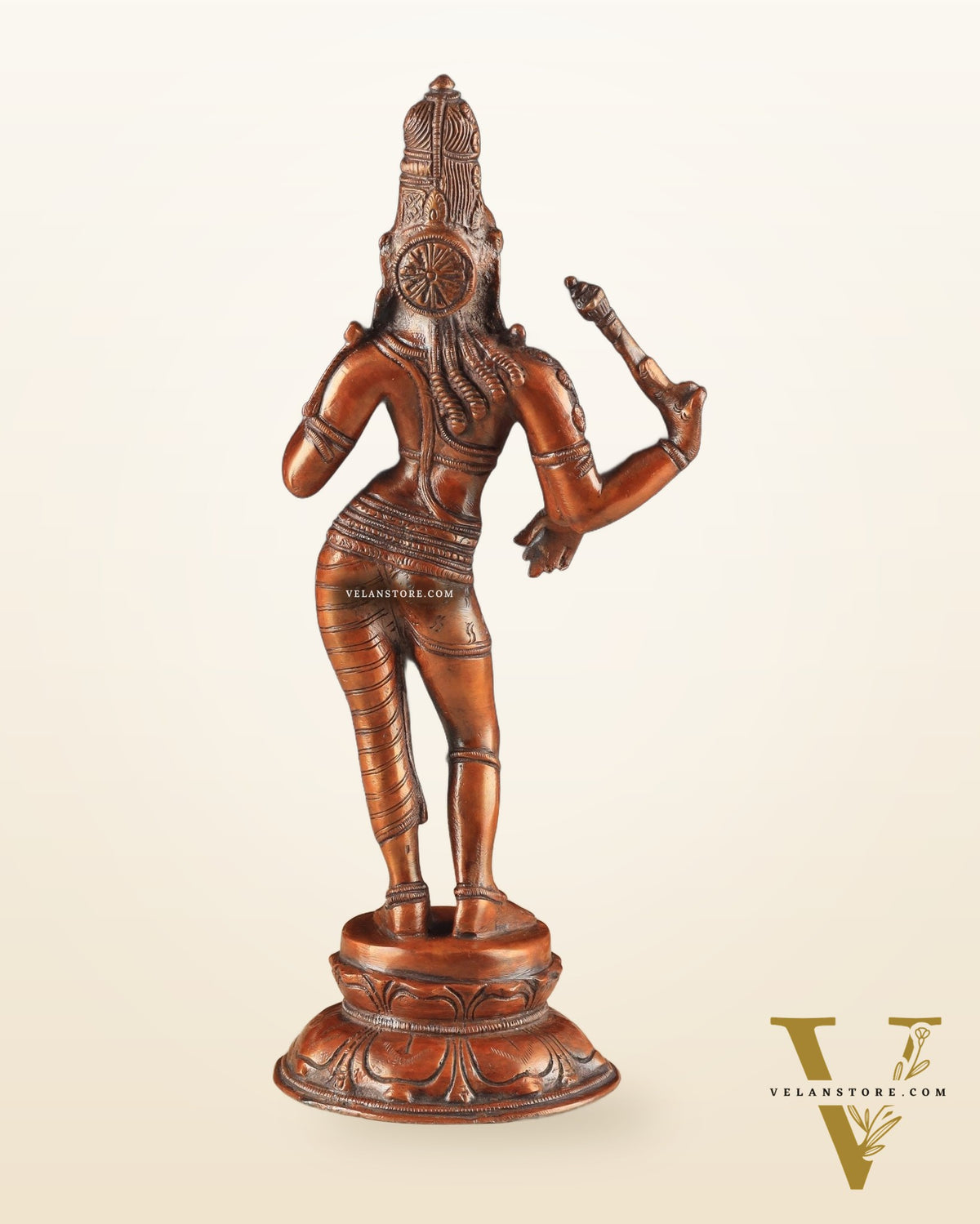 Pure Brass Ardhanarishwara Vintage dark red - 12.5 Inch
