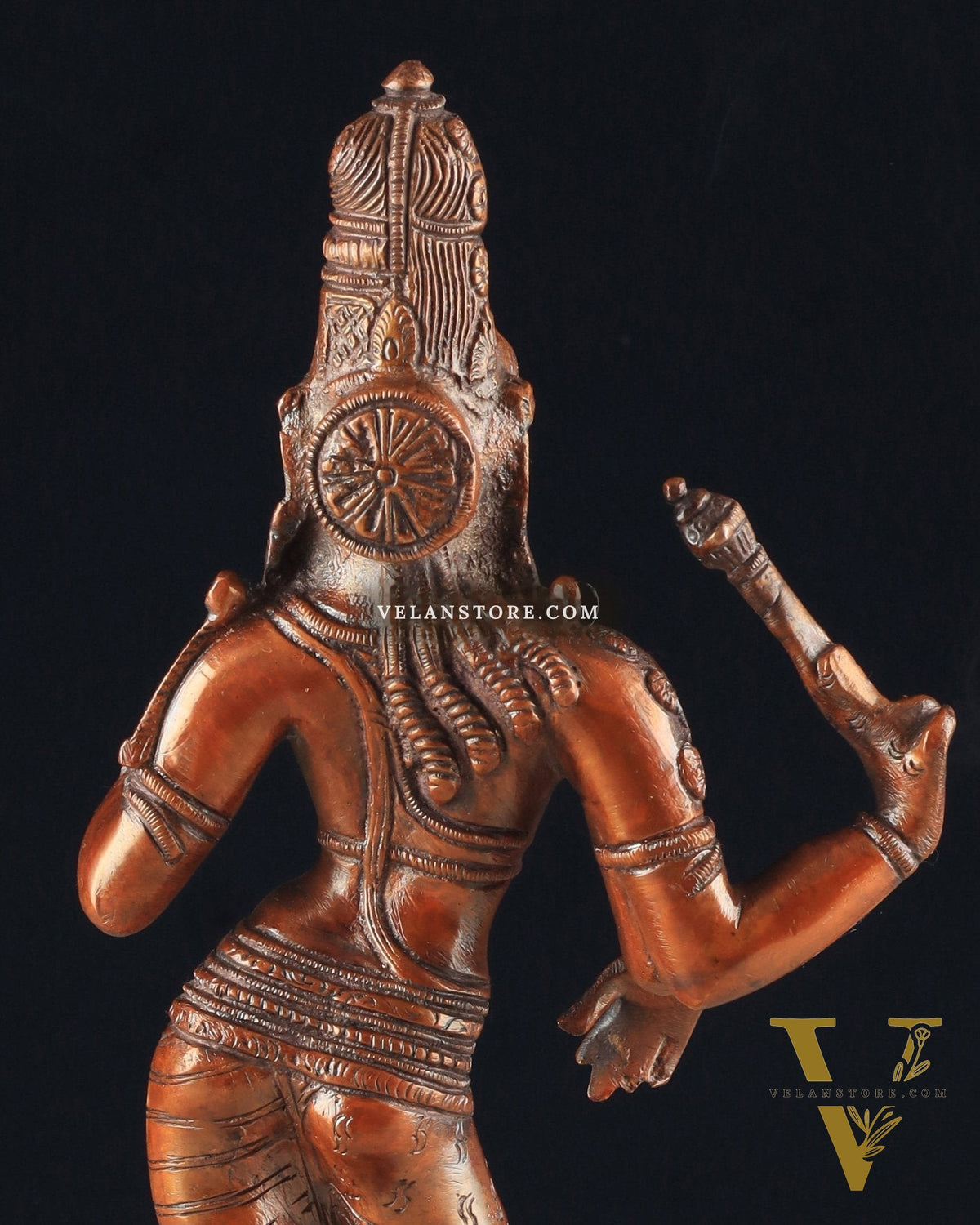 Pure Brass Ardhanarishwara Vintage dark red - 12.5 Inch