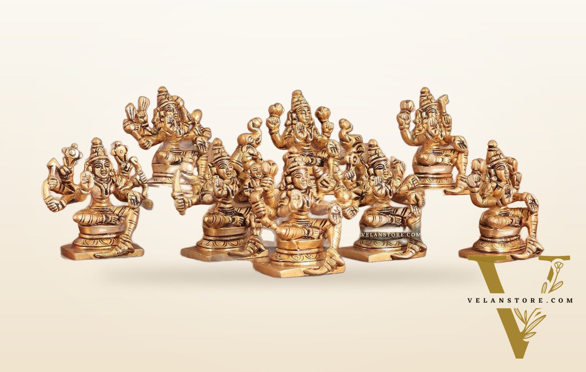 Pure Brass Ashtalakshmi Superfine Idols 2.5"