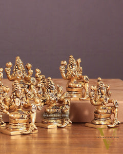 Pure Brass Ashtalakshmi Superfine Idols 2.5"
