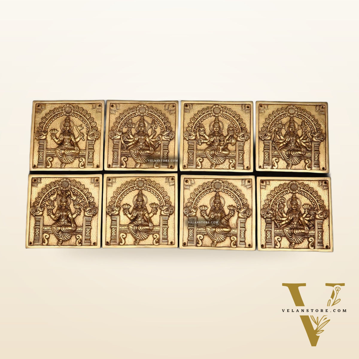 Pure Brass Ashtalakshmi Wall Hangings – Large Set 7"