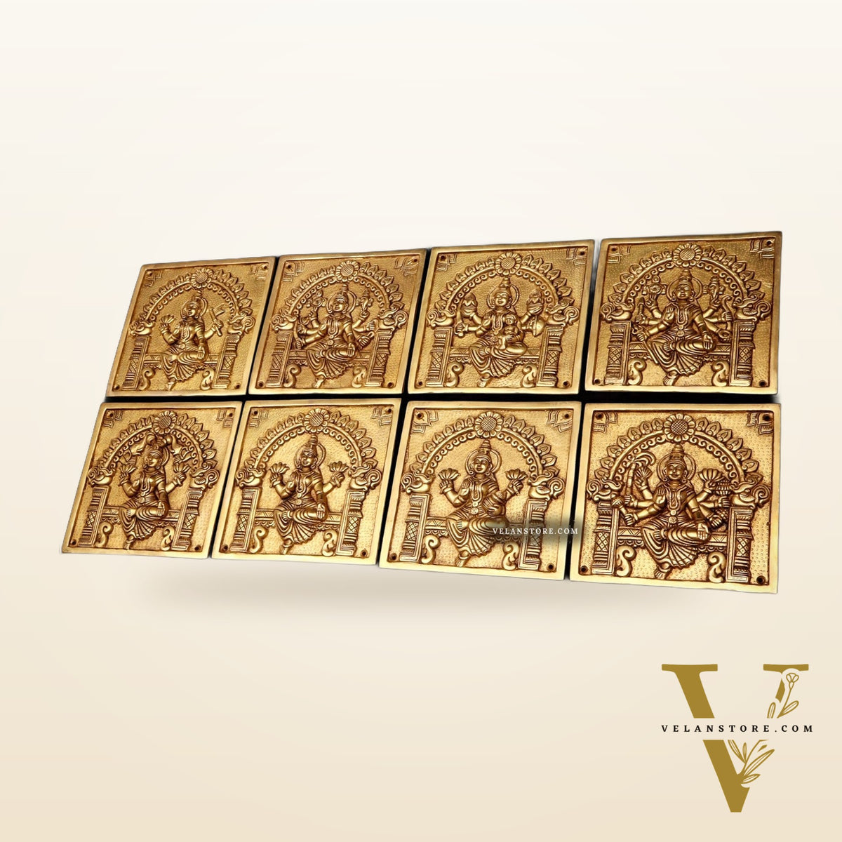 Pure Brass Ashtalakshmi Wall Hangings – Large Set 7"