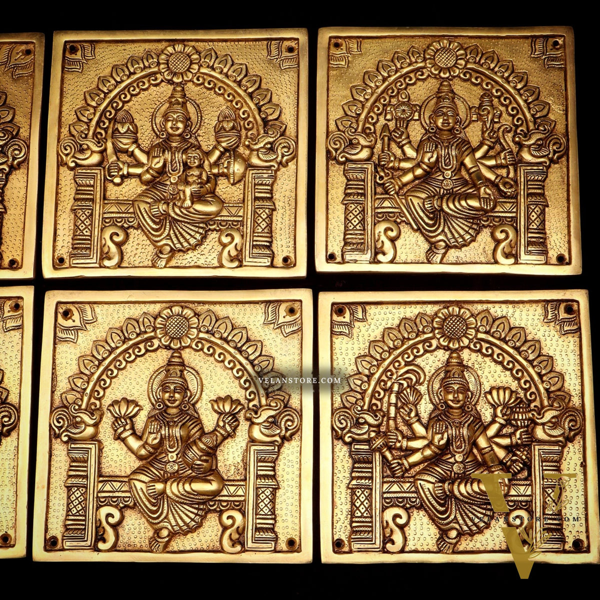 Pure Brass Ashtalakshmi Wall Hangings – Large Set 7"