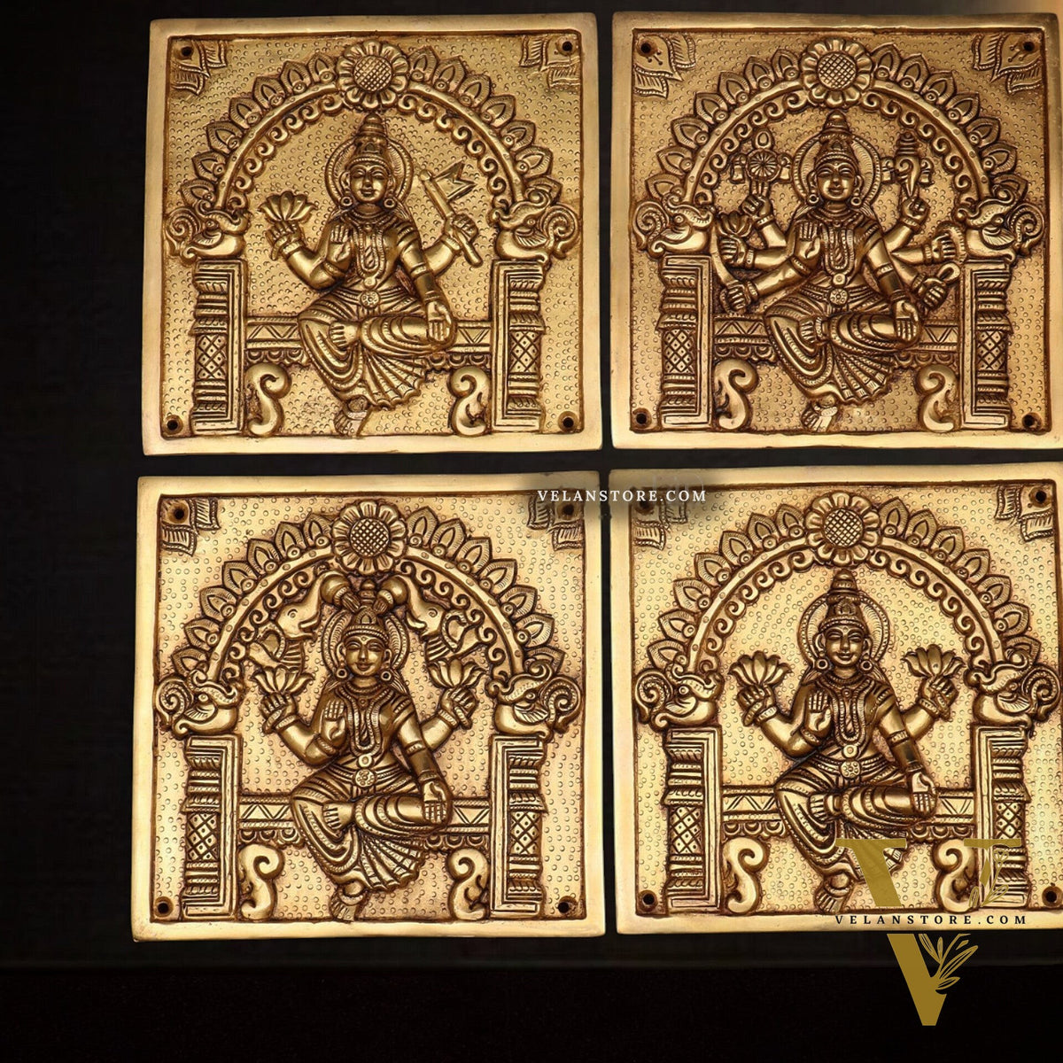 Pure Brass Ashtalakshmi Wall Hangings – Large Set 7"