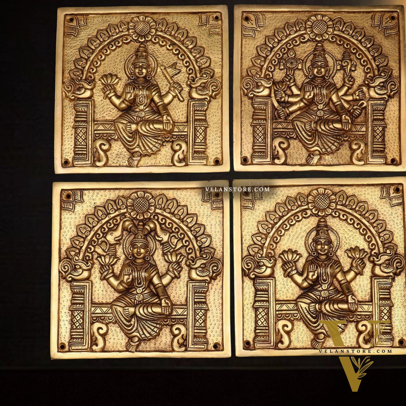 Pure Brass Ashtalakshmi Wall Hangings – Large Set 7"