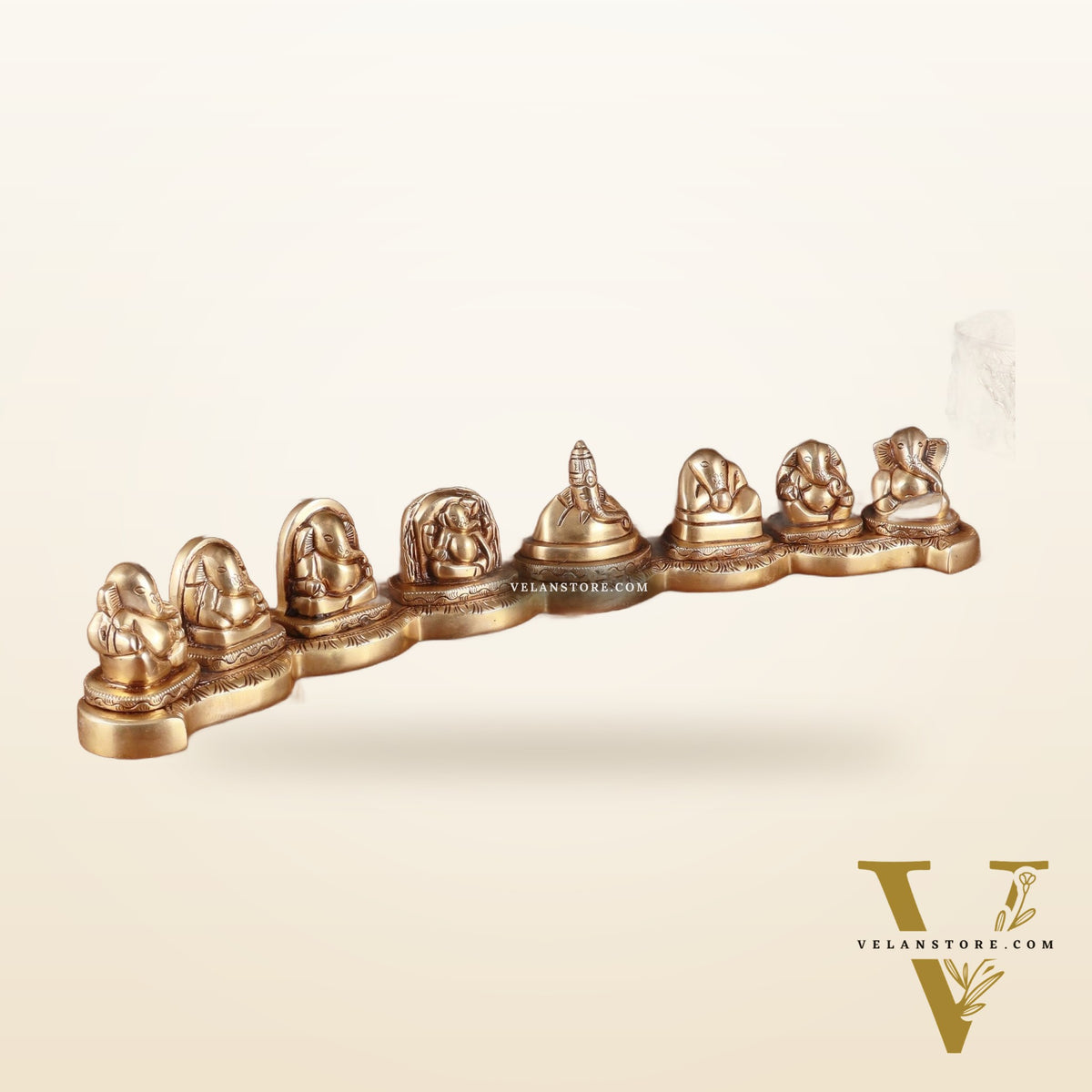 Pure Brass Ashtavinayaka – Eight Forms of Lord Ganesha Idols, 3 inch height