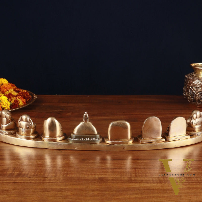 Pure Brass Ashtavinayaka – Eight Forms of Lord Ganesha Idols, 3 inch height