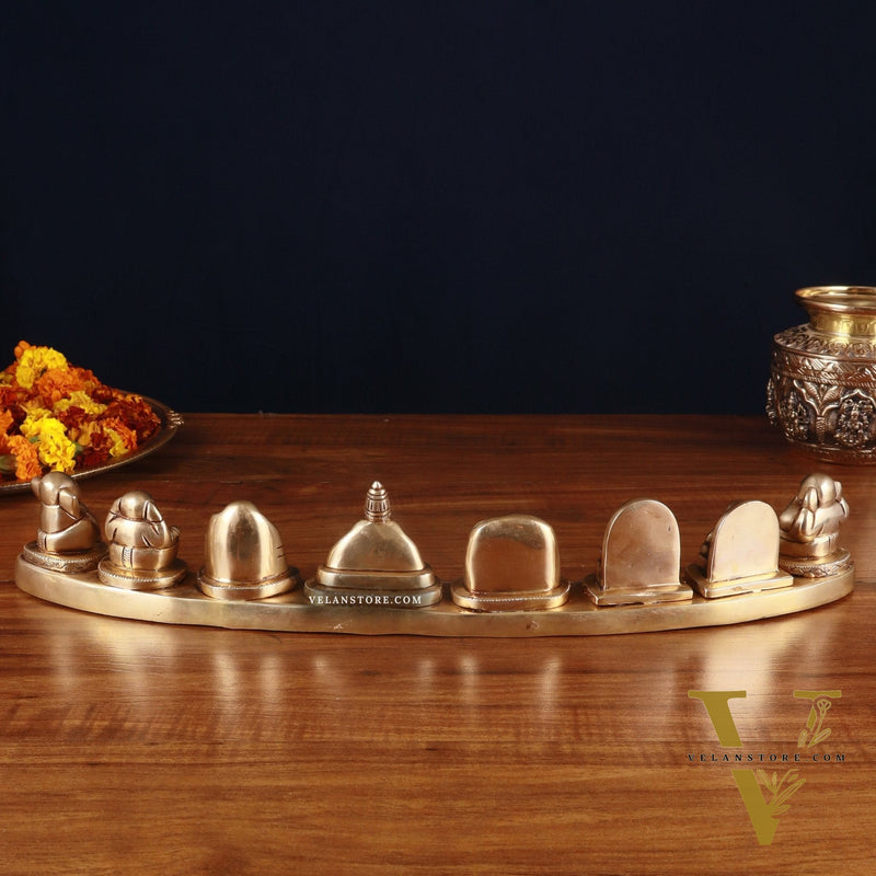 Pure Brass Ashtavinayaka – Eight Forms of Lord Ganesha Idols, 3 inch height