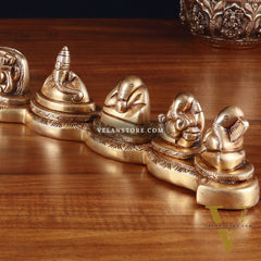 Pure Brass Ashtavinayaka – Eight Forms of Lord Ganesha Idols, 3 inch height