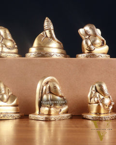 Pure Brass Ashtavinayaka Lord Ganesha 8 Forms Idol Set – 2.5 Inch,