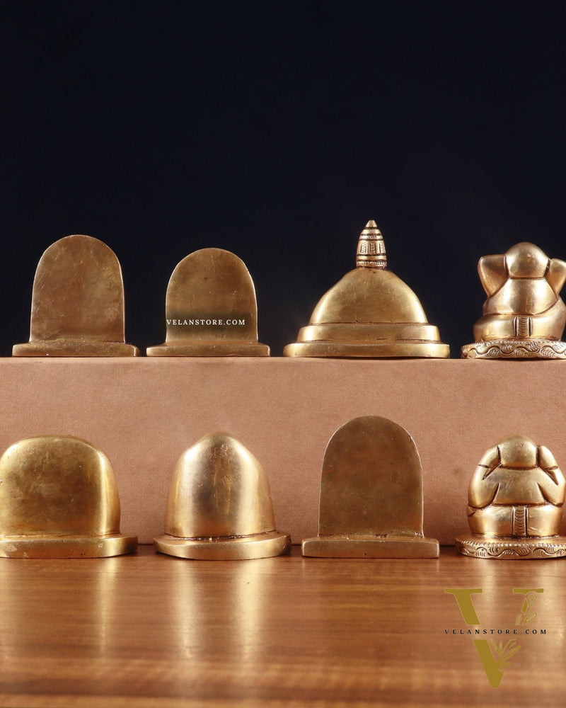 Pure Brass Ashtavinayaka Lord Ganesha 8 Forms Idol Set – 2.5 Inch,