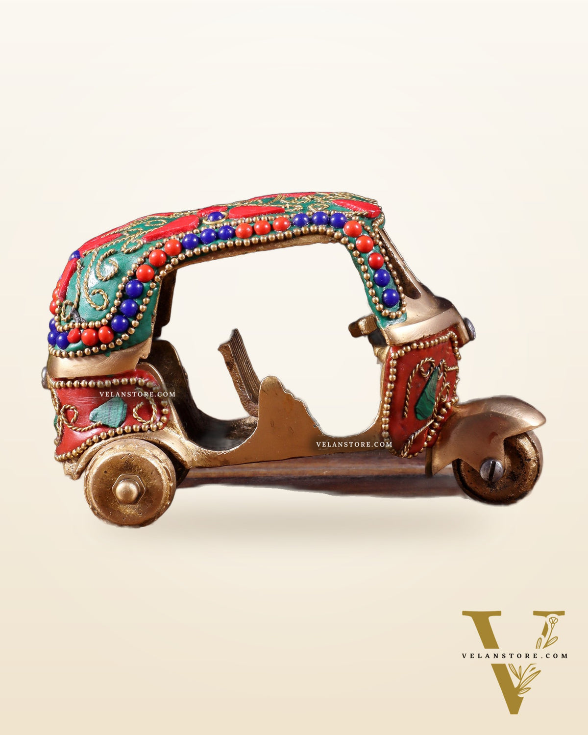 Pure Brass Auto Rickshaw Showpiece – Indian Souvenir Gift