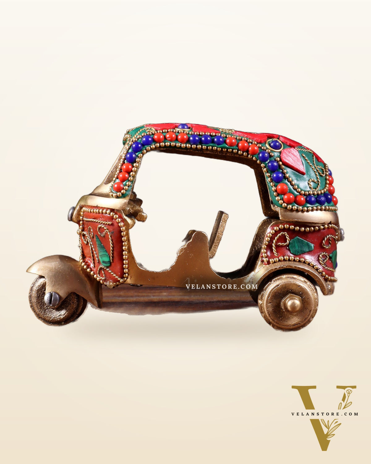 Pure Brass Auto Rickshaw Showpiece – Indian Souvenir Gift