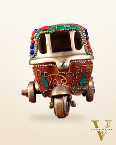 Pure Brass Auto Rickshaw Showpiece – Indian Souvenir Gift