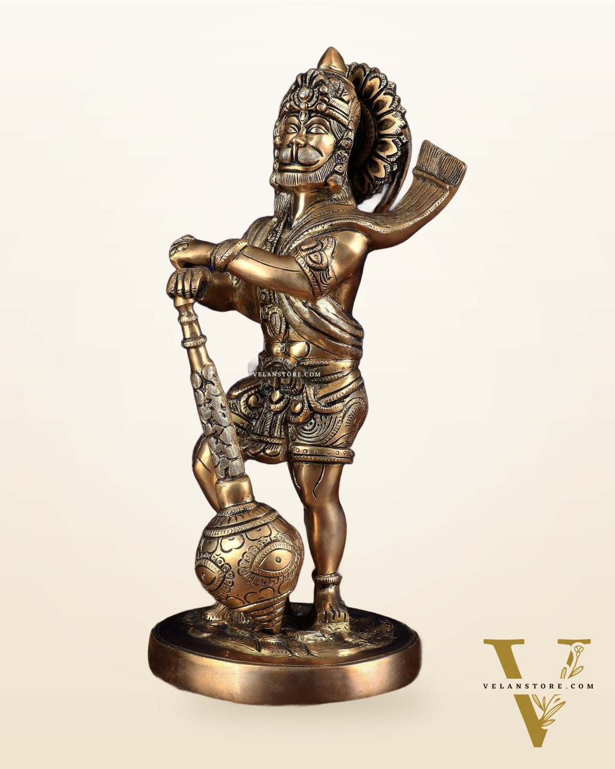 Pure Brass Bahubali Hanuman Standing Large Statue 14"