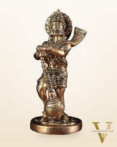 Pure Brass Bahubali Hanuman Standing Large Statue 14"