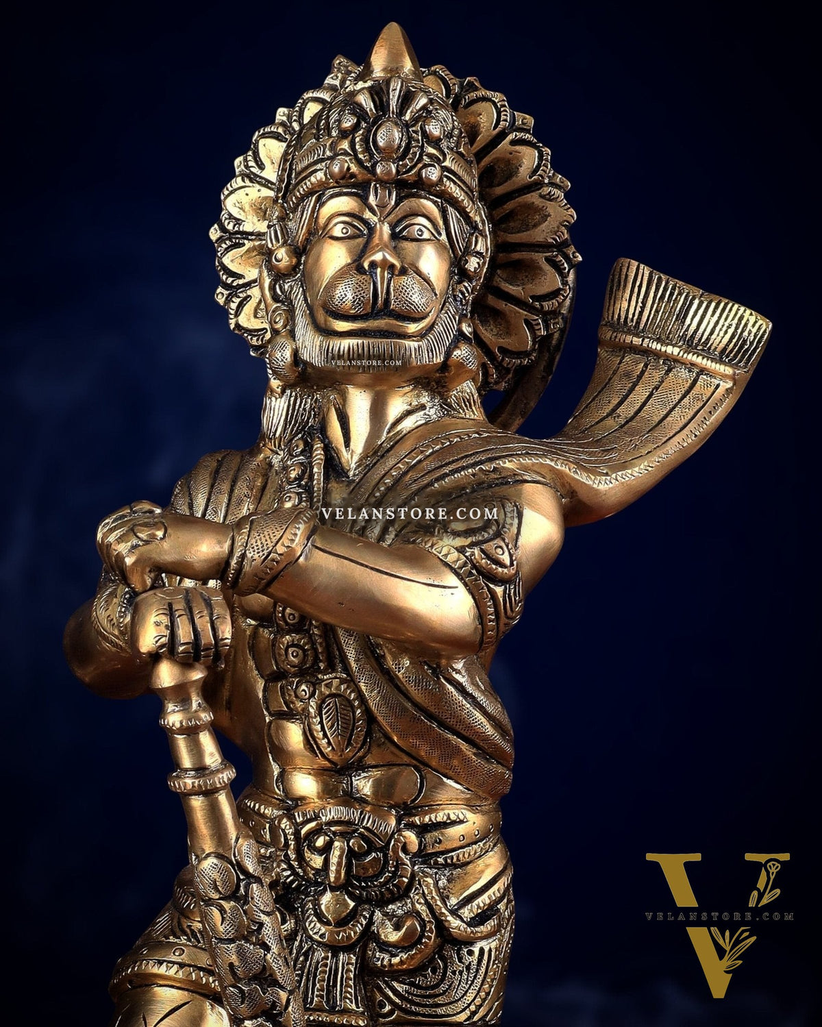 Pure Brass Bahubali Hanuman Standing Large Statue 14"