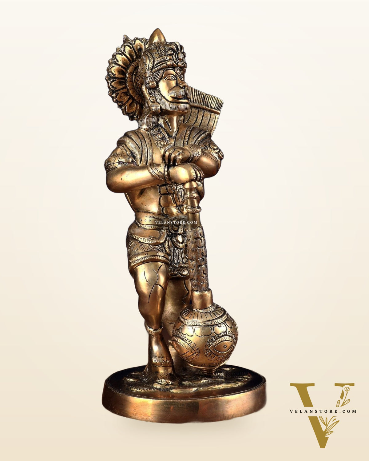 Pure Brass Bahubali Hanuman Standing Large Statue 14"
